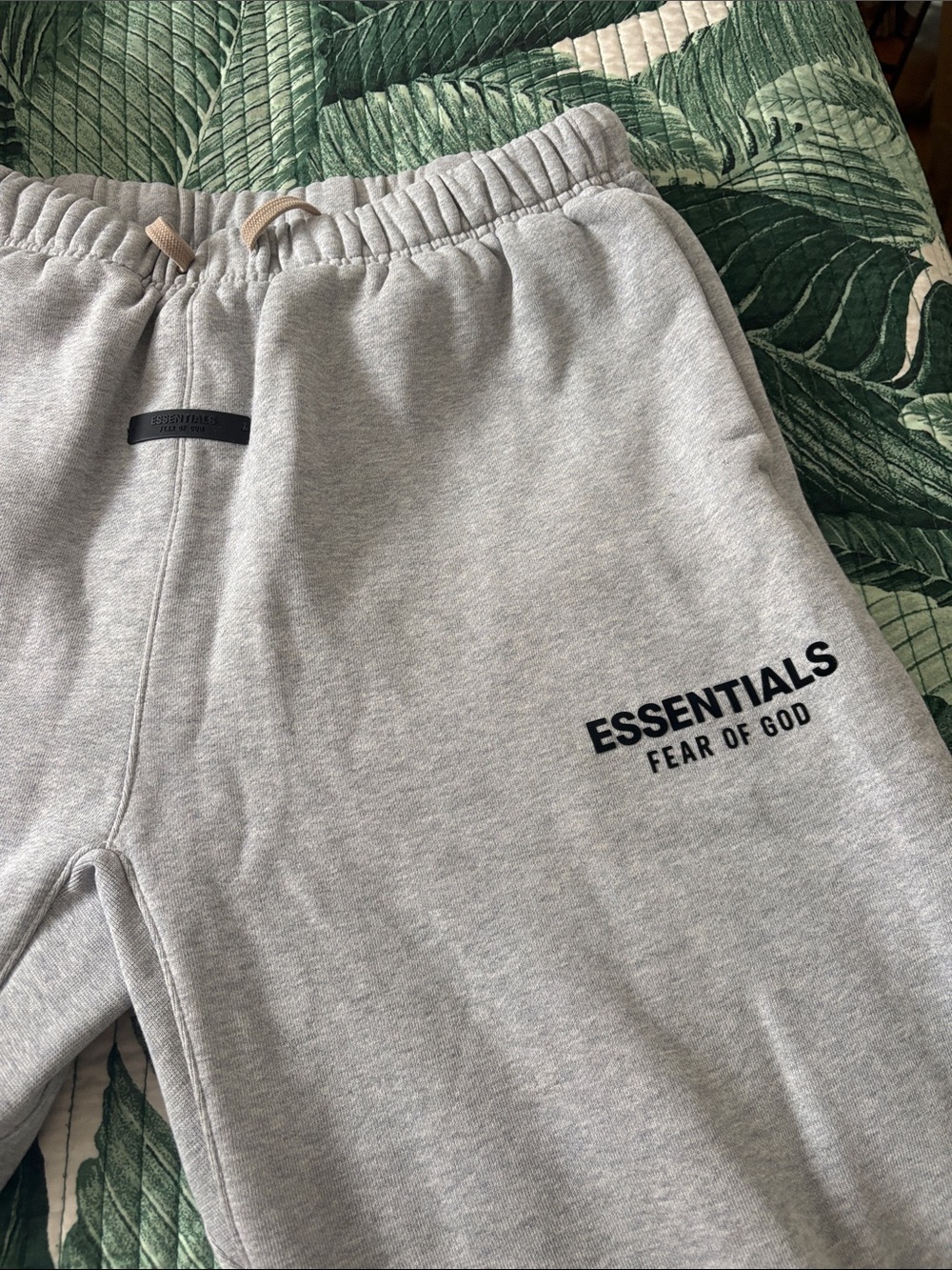 Fear of God Essentials Light Gray Logo Sweatpants